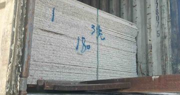 孝感 芝麻白花岗岩石材3.0公分光面毛板装柜出货