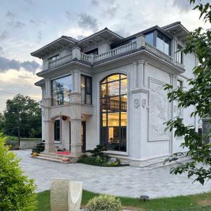 孝感 白麻花岗岩私人别墅干挂石材豪华定制