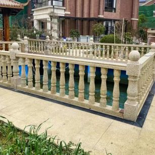 孝感黄金麻花岗岩石材栏杆，扶手，将军柱，花瓶柱