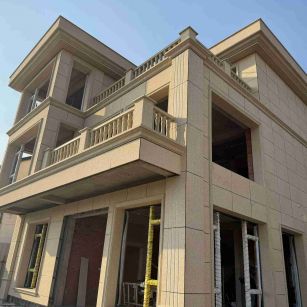 孝感 黄金麻花岗岩石材荔枝面外墙干挂效果展示