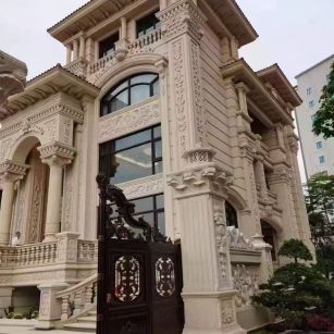 孝感 黄金麻花岗岩别墅外墙干挂效果展示