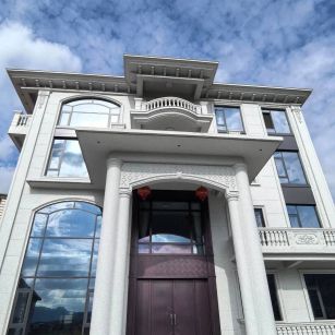 孝感白麻别墅外墙干挂石材效果示例