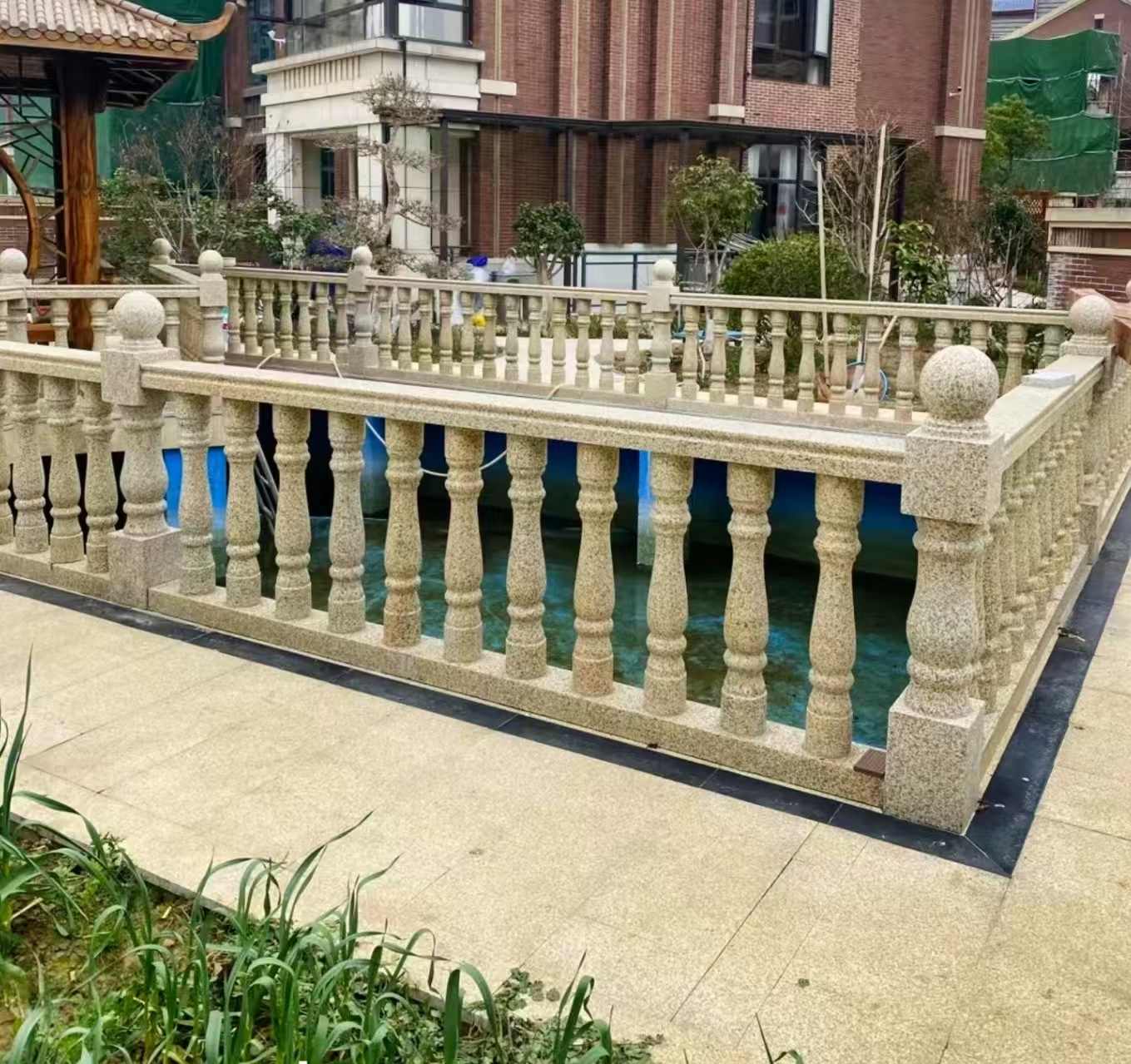 孝感黄金麻花岗岩石材栏杆，扶手，将军柱，花瓶柱