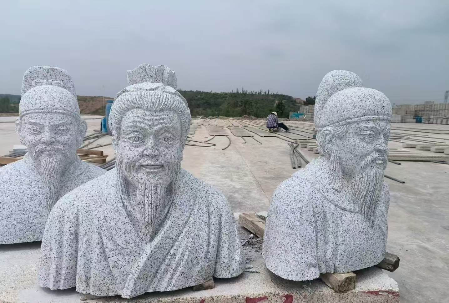 孝感 白麻花岗岩石材人物立体雕刻