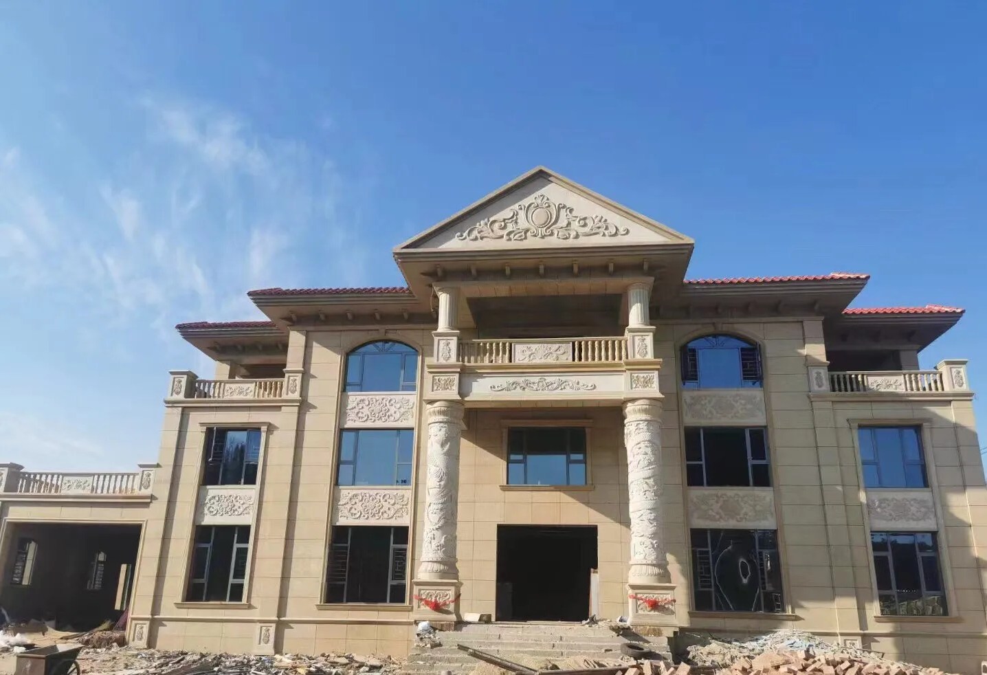 孝感 黄金麻花岗岩别墅外墙干挂