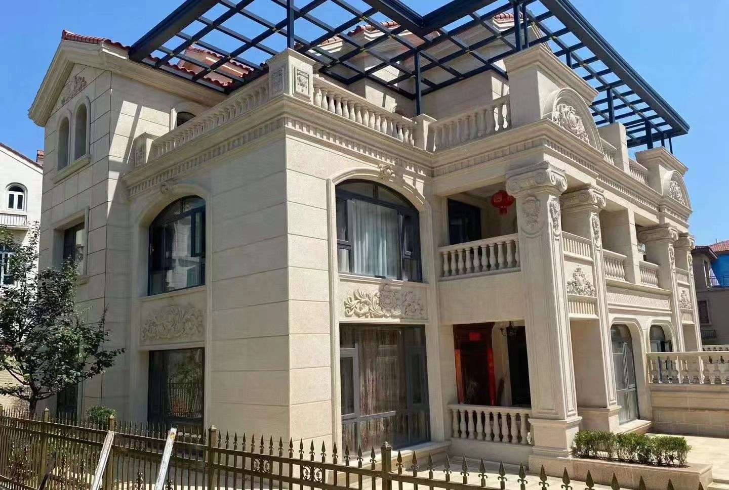 孝感 黄金麻花岗岩荔枝面别墅外墙干挂