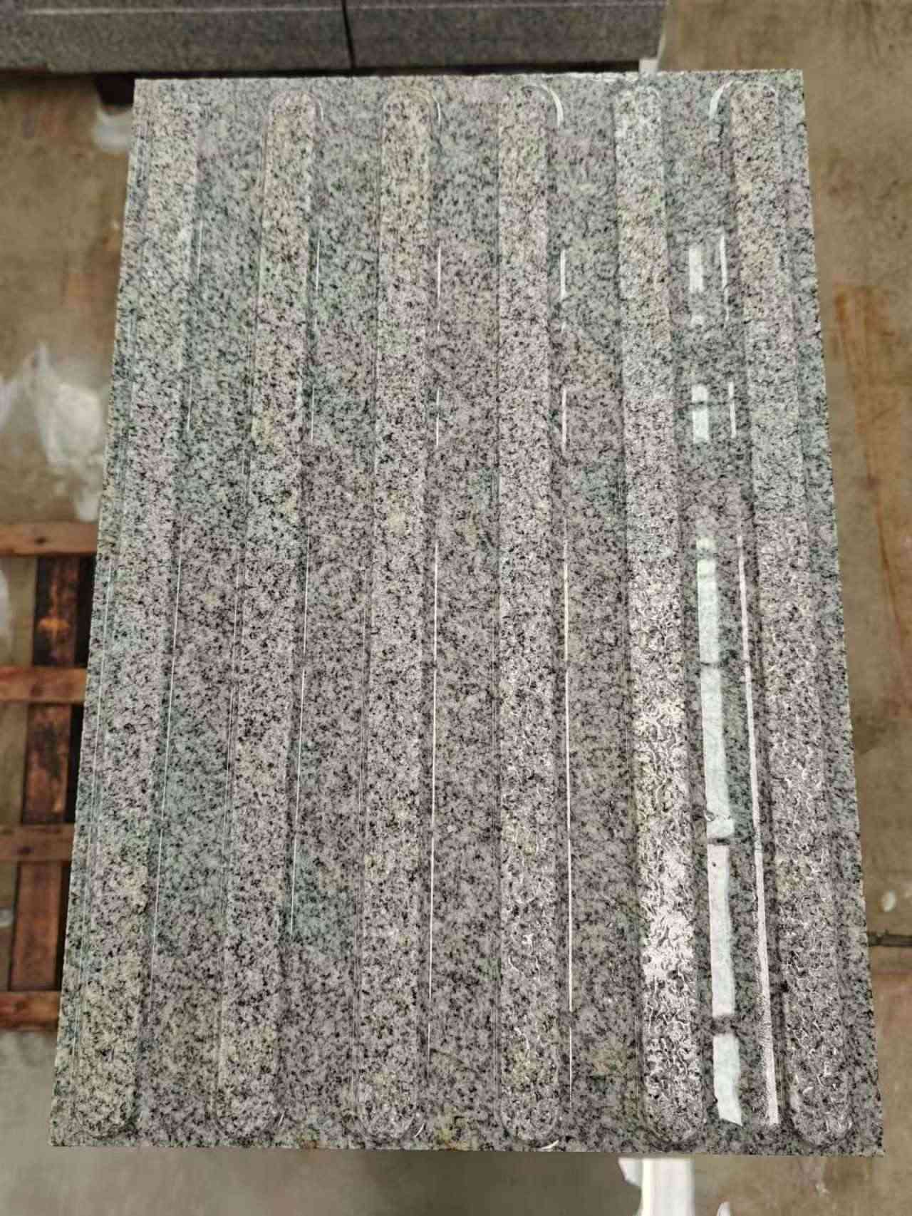 孝感 芝麻白花岗岩荔枝面雕刻盲道，盲条